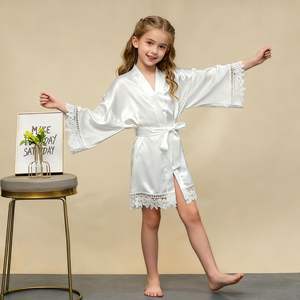 Robe en dentelle pour bébé <span class=keywords><strong>fille</strong></span>, peignoir en satin pour bébé <span class=keywords><strong>fille</strong></span>, robes de fête pour enfants, pyjamas, chemises de nuit - Product Image 1