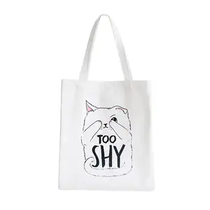 View larger image Add to Compare Share Lovely cat pattern canvas tote bag shopping bag with inner pocket