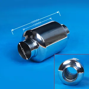 4.5-inch Automobile Retrofitted Stainless Steel Exhaust Muffler Resonator Middle Exhaust Pipe