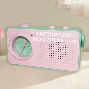 Décor de chambre mignon Kawai enfants chevet dessin animé bureau hôtel publicité haut-parleur enfants réveil avec enregistrement vocal analogique - Product Image 1