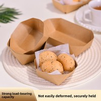 Barquette jetable pliable en papier kraft de qualité alimentaire pour snacks, barbecue, desserts et emballage de pâtisseries