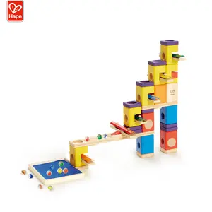 High Quality Children's Musical Building Wood Marble Run Blocks Freely Ball City