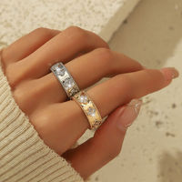 Bague Cocktail Trèfle à Quatre Feuilles en Laiton Resoul, Pavée de Zircons Cubiques, Bijoux de Mode pour Femme, Mariage