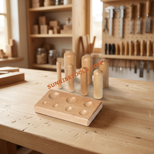 Wooden Jewelry Casting Mold <b>Set</b> with Irregular Shape <b>Punch</b> Dies 7-Piece with Block for DIY Craft Making Tools - Product Image 5