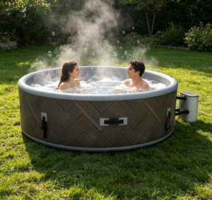 Jacuzzi de Hidroterapia con Temperatura Constante, Plegable y Fácil de Guardar, Ideal para Jardín, Camping y Viajes - Product Image 1