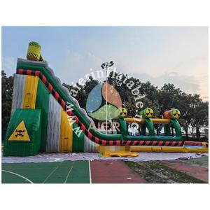 Toboggan aquatique gonflable double piste à thème nucléaire toxique, toboggan aquatique commercial avec piscine, location estivale, vente en gros, personnalisation usine - Product Image 5