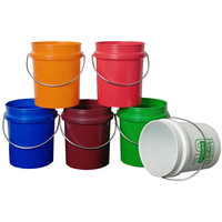 Seaux en plastique blancs personnalisés, économiques, de qualité alimentaire, avec couvercles et poignées, disponibles en petits et grands formats (2L, 5L, 10L, 20L, 25L, 5 Gallons), pour peinture et popcorn - Prix