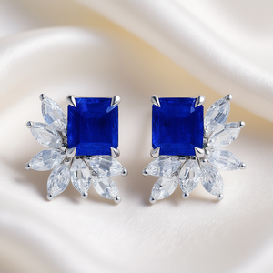 E637 Green <b>Stud</b> <b>Earrings</b> 925 Silver Marquise Cut Flower Design Wedding Jewelry Women's Luxury <b>Fine</b> <b>Earrings</b> - Product Image 2