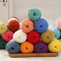 Varicolore 4 brins coton peigné bébé fil teint bricolage Crochet écharpe pull tricoté à la main matériel fil mélangé