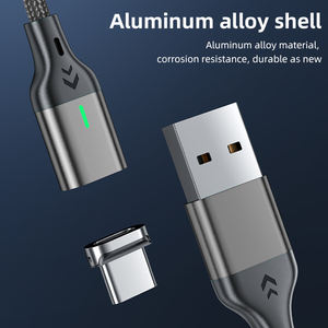 Greenport 3-en-1 câble de charge de données USB magnétique noir rouge OEM logo câble de données de charge super rapide type c Micro i-device - Product Image 6