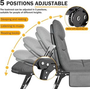 Cheap Foldable Metal Camping Adjustable Single Sleeping Reclining Soft Folding <b>Cot</b> Bed Adults Folding Bed Chair DF443 Outdoor Fo - Product Image 6
