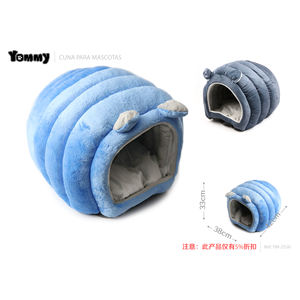 Cuccia per Animali Yommy Blu 38x42x33cm, Morbida Casa in Peluche per Cani e Gatti - Product Image 3