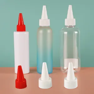 60ml 100ml 120ml Custom Plastic Bottle With Twist Top Cap Squeeze Bottle With Nozzle