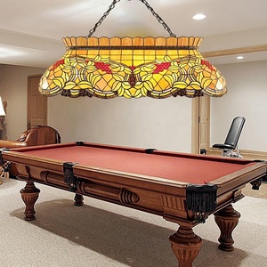 โคมไฟระย้ารูปทรงสี่เหลี่ยมผืนผ้าลายองุ่นขนาด 42 นิ้ว แบบทิฟฟานี่ ทำจากกระจกสีแฮนด์เมด พร้อมไฟ LED เหมาะสำหรับห้องรับประทานอาหาร โรงแรม ตกแต่งแสงสว่าง - Product Image 5