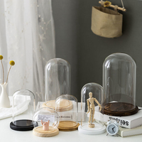 Cloche en verre clair dôme en verre dôme de forme ronde avec guirlande lumineuse pour la décoration de la maison d'affichage