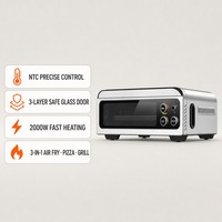 Four à Frire Électrique en Acier Inoxydable 400°C 3-en-1 avec Grille à Pizza, Appareil de Cuisine Professionnel pour Comptoir de Boulangerie