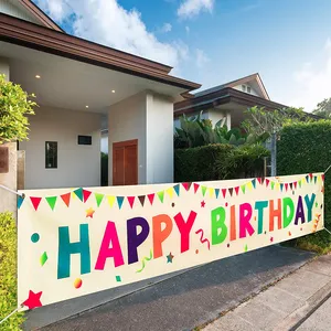 בסיטונאות סימן יום הולדת-מפעל ישיר custom הדפסת יום הולדת חצר קישוטי חצר סימן גדול יום הולדת שמח באנר לפנימי או חיצוני
