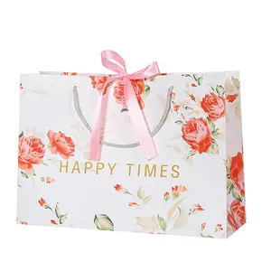personalized design candy logo printed luxury square shopping paper bag with wholesale manufacturing