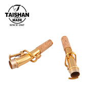 Taishan Brand Wholesale Chinese Bb Soprano Saxophone with Brass Head Gold Lacquer Finish Performance Ready Includes Case
