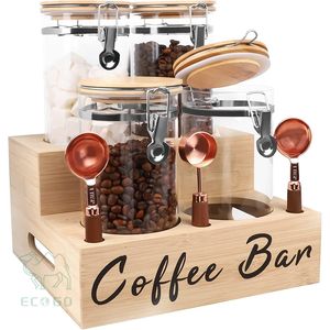 Soporte de botella de bambú Secado por goteo y estante de almacenamiento Organizador Encimera Ahorro de espacio de madera Sostenible Respetuoso con el medio ambiente - Product Image 1