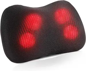 2023 Hot Electric Kneading Massage Pillow Shiatsu Neck Massage Pillow With Real Heating Pillow Massager