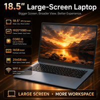 Nouveaux ordinateurs portables professionnels 18,5 pouces Intel Core I3-10100Y 8 Go de RAM 256 Go de SSD FHD IPS WiFi 6 Grand écran Ordinateur portable OEM Windows 11 Home