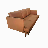 Modernes 3-Sitzer PU-Leder Sofa Holzrahmen Gepolstertes Sofa für Wohnzimmer Restaurant
