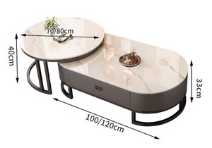 Tùy biến nóng bán dễ dàng lắp ráp đồ nội thất nhà phòng khách văn phòng Side Vòng Kim Loại Đá Cẩm Thạch Bàn cà phê - Product Image 3