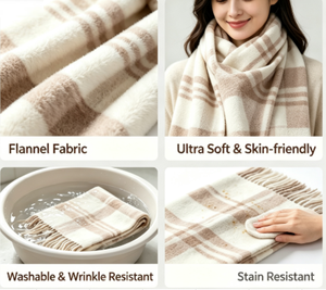 Écharpe chauffante en graphène pour l'hiver, alimentée par USB, contrôle de la température à 3 niveaux, chauffe-cou en flanelle lavable pour le ski en plein air, la randonnée et les déplacements - Product Image 6