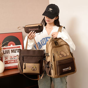 กระเป๋าเป้สะพายหลังนักเรียนลายคาปิบาร่าน่ารักแบบ 3-in-1 ปี 2026 ชุดกระเป๋าเป้เด็กคาปิบารา เหมาะสำหรับนักเรียนหญิง - Product Image 6