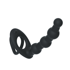 Anneau vibrant télécommandé à double insertion pour massage prostatique, avec perles vibrantes télécommandées pour stimulation anale et pénienne - Product Image 5