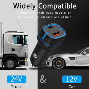 Mini <span class=keywords><strong>chargeur</strong></span> de voiture universel Usb c type-c <span class=keywords><strong>double</strong></span> port <span class=keywords><strong>Chargeur</strong></span> rapide de voiture 2 ports Adaptateur de <span class=keywords><strong>chargeur</strong></span> Usb pour <span class=keywords><strong>Iphone</strong></span> - Product Image 4