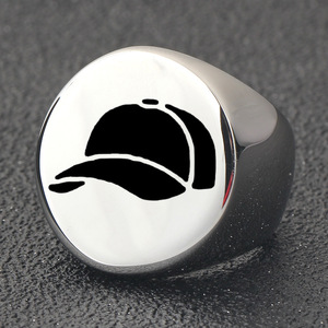 Bague en acier inoxydable pour casquette de baseball, 22 mm, ronde, bijoux de mode pour homme, cadeau - Product Image 4