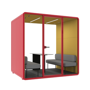 Eco-Friendly Soundproof Phone Booth Office Meeting Pod Modular Acoustic Cabin with <b>Sofa</b> Set for <b>Small</b> Team Meetings - Product Image 2