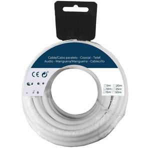Enrouleur de tuyau tubulaire H05VV-F 3G 1,50 mm blanc, 5 m, idéal pour les connexions électriques et l'utilisation en intérieur. - Product Image 1