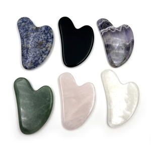 Tabla de Gua Sha de Cuarzo Rosa Natural y Amatista, Raspadores de Cristal para Belleza y Relajación, Placa de Feng Shui para el Cuidado de los Ojos, Herramienta de Masaje Facial de Ágata - Product Image 1