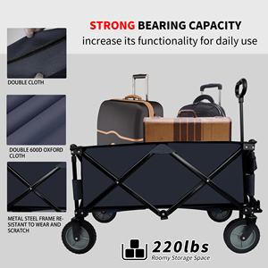 รถเข็นเกวียนพับได้แบบพกพาสำหรับตั้งแคมป์ในสวน - Product Image 2