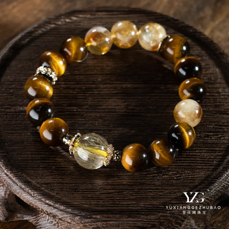 YXG Handmade Luxury round Natural Stone Bracelet Unisex Fine Fashion Jewelry for Weddings Parties