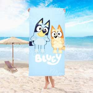 Blueys dibujos animados personalizado blueys dibujos animados viaje verano estampado secado rápido gran tamaño arena libre grande <span class=keywords><strong>Toalla</strong></span> de playa para mujeres niños - Product Image 2