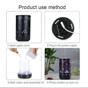 Difusor de Aroma Ultrasónico Negro de 100 ml con Luz LED y Humidificador para Uso en el Hogar y la Oficina - Product Image 5