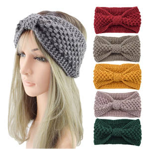 Invierno de punto elástico diademas <span class=keywords><strong>turbante</strong></span> <span class=keywords><strong>para</strong></span> las mujeres de punto de lana de pelo <span class=keywords><strong>Crochet</strong></span> arco amplia diademas pelo cabello Accesorios - Product Image 6
