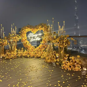 New Design Sunflower Heart Flower Arch L Yellow Artificial Flower Arch For Wedding Backdrop And Events Decoration