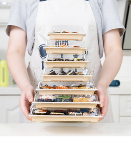 Cajas de sushi rectangulares desechables, ecológicas y biodegradables para llevar, ideales para sushi japonés. - Product Image 2