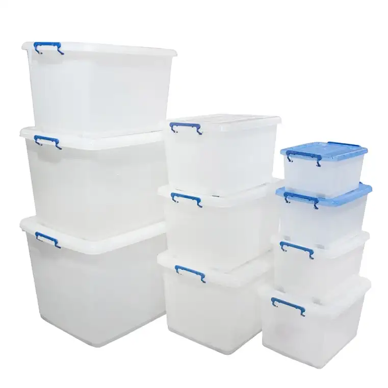 Cajas grandes de plástico para almacenamiento de armario, contenedores a buen precio