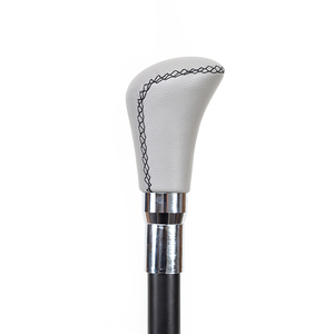 Canne de marche élégante en similicuir gris pour homme, poignée de levier de vitesse de voiture, canne décorative de qualité supérieure pour collection - Product Image 5