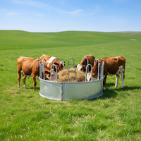 Mangeoire galvanisée pour bétail, moutons, chevaux - Mangeoire ronde écologique pour balles de foin avec conception anti-rongeurs
