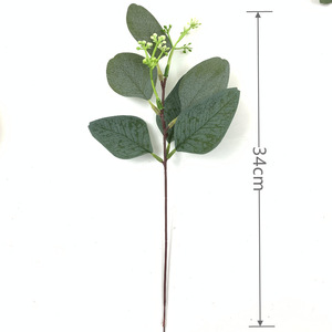 Artificial Eucalyptus Leaves Cross-Border Flower Arrangement Table Decoration Single Branch with Fruit Artificial Eucalyptus - Product Image 3