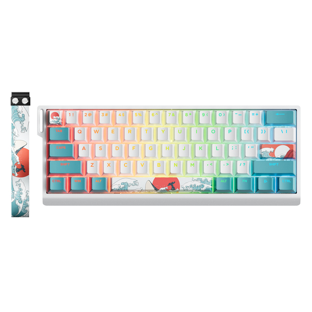 XVX H61 Mechanical Keyboard Blue Coral Sea CNC Aluminum Mechanical Keyboard Wired Hot Swap Switches Full RGB With PBT Keycaps
