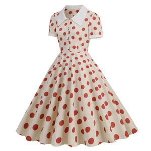 Womenpolka Dot 50s 60s Vintage Dancing Swing Jive <span class=keywords><strong>Rockabilly</strong></span> Robes Manches Courtes Robe Vintage - Product Image 2