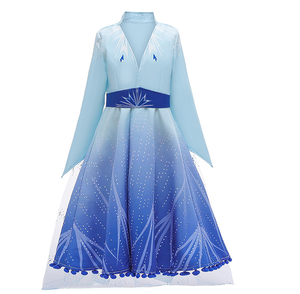 D0075 Vestito da Principessa <span class=keywords><strong>Elsa</strong></span> Anna per Bambini Alta Qualità Maniche Lunghe Abito per Feste in Maschera - Product Image 6